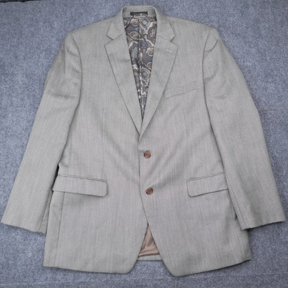 Lauren Ralph Lauren Blazer Mens 42R Grey Paisley Lining Sport Coat Macy's